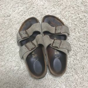 Birkenstock Arizona Taupe Suede Sandals size 37